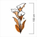 Ver imagem 4 de Adesivo Floral Boho Laranja Estilo Nórdico 75x150 Minimalista Mod.04