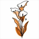 Ver imagem 3 de Adesivo Floral Boho Laranja Estilo Nórdico 75x150 Minimalista Mod.04