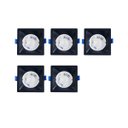 Ver imagem 1 de Kit 05 Spots Embutir Quadrado Recuado Preto 9,4cm LED 6W 6500k Bivolt