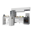 Ver imagem 1 de Armário de Cozinha Modulado com Bancada Veneza Multimóveis Mp2212 Branco/preto