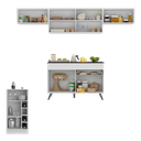 Ver imagem 4 de Armário de Cozinha Modulado com Bancada Veneza Multimóveis Mp2212 Branco/preto
