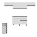 Ver imagem 6 de Armário de Cozinha Modulado com Bancada Veneza Multimóveis Mp2212 Branco/preto