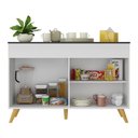 Ver imagem 3 de Balcão Cozinha Gabinete Pia 120 cm 2 Portas Veneza Multimóveis MP3738 Branco