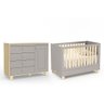 Jogo de Quarto Infantil Rope Cômoda com Porta e Berço Cinza/natural - Matic Móveis - 1
