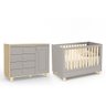 Jogo de Quarto Infantil Rope Cômoda com Porta e Berço Cinza/natural - Matic Móveis - 1