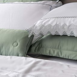 Jogo de Cama Solteiro 300 Fios Turmalina - Marken Fassi Branco/Verde - 3