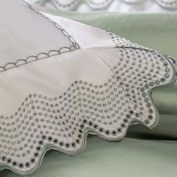 Jogo de Cama Solteiro 300 Fios Turmalina - Marken Fassi Branco/Verde - 4