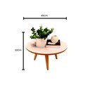 Ver imagem 5 de Mesa de Centro e Lateral Apoio para Sala Tripe Redonda Retro