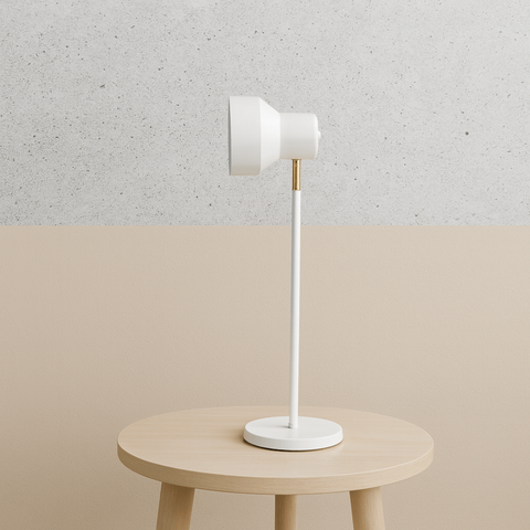Luminária de Mesa Cate Branca Articulada E27 Lumim Branco