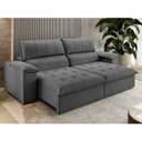 Ver imagem 4 de Sofa Retrátil e Reclinável Duplo Molejo 2,30m Tolledo Cinza Grafite
