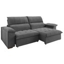 Ver imagem 2 de Sofa Retrátil e Reclinável Duplo Molejo 2,30m Tolledo Cinza Grafite