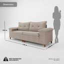 Ver imagem 3 de Sofá Living 4 Lugares Veludo 250cm Bege Belmonte