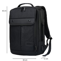 Mochila Pasta Entrada USB Notebook 15.6 Poliéster Preto Arctic Hunter - Preto - 1