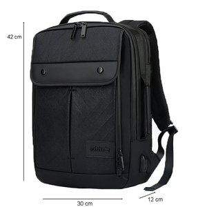 Mochila Pasta Entrada USB Notebook 15.6 Poliéster Preto Arctic Hunter - Preto