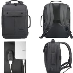 Mochila Pasta Entrada USB Notebook 15.6 Poliéster Preto Arctic Hunter - Preto - 2