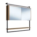 Ver imagem 1 de Armário Espelheira para Banheiro 80cm com 1 Prateleira Externa e Toalheiro Estilo Industrial P1043 M