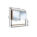 Ver imagem 4 de Armário Espelheira para Banheiro 80cm com 1 Prateleira Externa e Toalheiro Estilo Industrial P1043 M