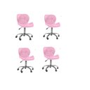 Ver imagem 2 de Kit 4 Cadeiras Office Eiffel Slim Ajustável Base Giratória - Rosa + E-book