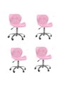 Ver imagem 2 de Kit 4 Cadeiras Office Eiffel Slim Giratória Base Cromada com Rodízios e Ajuste de Altura