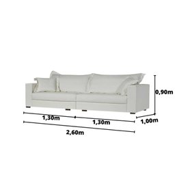 Sofá 3 Lugares King Size - LOG018:BRANCO - 2