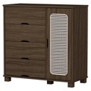 Ver imagem 4 de Comoda 4 Gavetas 1 Porta Mdf 81 Cm Clara Chocolate Decmade