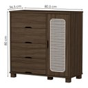 Ver imagem 2 de Comoda 4 Gavetas 1 Porta Mdf 81 Cm Clara Chocolate Decmade