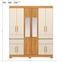 Ver imagem 3 de Guarda-Roupa 10 Portas 4 Guavetas Vizanno com Espelho Elite Marrom/Cinamon/Off-White