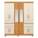 Ver imagem 2 de Guarda-Roupa 10 Portas 4 Guavetas Vizanno com Espelho Elite Marrom/Cinamon/Off-White