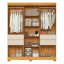 Ver imagem 4 de Guarda-Roupa 10 Portas 4 Guavetas Vizanno com Espelho Elite Marrom/Cinamon/Off-White