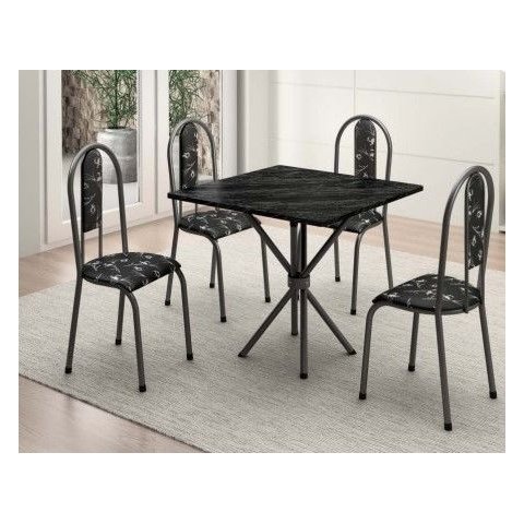 Conjunto Mesa Tubular com 4 Cadeiras Berlim