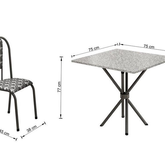 Conjunto Mesa Tubular com 4 Cadeiras Berlim - 2