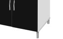 Ver imagem 3 de Balcão Gabinete para Cooktop de 4 Bocas Luan. 02 Portas Cor Branco Brilho Preto Marmorizado Passe