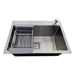Cuba Gourmet Quadrada Aço Inox 304 com Torneira e Lixeira - 3