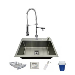 Cuba Gourmet Quadrada Aço Inox 304 com Torneira e Lixeira