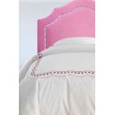 Ver imagem 3 de Cabeceira para Camabox Solteiro Veludo Rosê com Tachas Prata