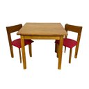 Ver imagem 5 de Conjunto Infantil de Madeira Mesa e 2 Cadeirinhas Estofadas Cor: Vermelho