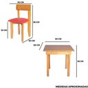 Ver imagem 6 de Conjunto Infantil de Madeira Mesa e 2 Cadeirinhas Estofadas Cor: Vermelho