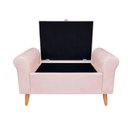 Ver imagem 2 de Recamier Bau Rio 140cm Estofado Suede Rosa Bebe Madeira Inova Decor