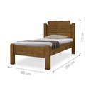 Ver imagem 2 de Cama De Solteiro Ryan Marrom Grenat Com Colchão