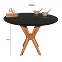 Ver imagem 2 de Mesa Jantar Pandora Tampo Redondo Laca com Vidro 120cm Preto