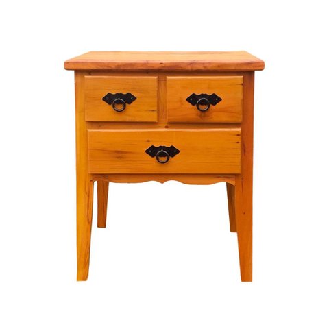 Mesa Cabeceira 60 cm com 1 Gaveta Madeira Maciça Natural