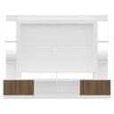 Ver imagem 3 de Estante Com Suporte Tv 65" Prateleiras C/ Espelho Oslo Multimóveis V3385 Branco/Madeirado