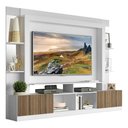 Ver imagem 1 de Estante Com Suporte Tv 65" Prateleiras C/ Espelho Oslo Multimóveis V3385 Branco/Madeirado