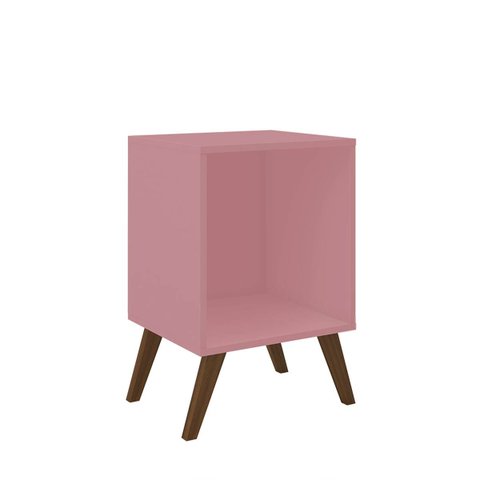 Mesa de Cabeceira Retrô 40 X 57 Cm Pés Palito Mdp Rosa - Clicklar