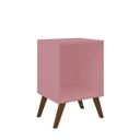 Ver imagem 1 de Mesa de Cabeceira Retrô 40 X 57 Cm Pés Palito Mdp Rosa - Clicklar