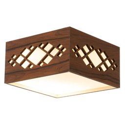 Luminária Decorativa Madeira Plafon Pipa Lite 20cm:Pau Ferro - 5
