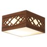 Luminária Decorativa Madeira Plafon Pipa Lite 20cm:Pau Ferro - 5