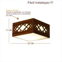 Ver imagem 3 de Luminária Decorativa Madeira Plafon Pipa Lite 20cm:Pau Ferro