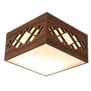 Luminária Decorativa Madeira Plafon Pipa Lite 20cm:Pau Ferro