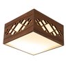 Luminária Decorativa Madeira Plafon Pipa Lite 20cm:Pau Ferro - 1